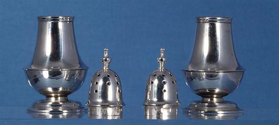Three pairs of pepper casters.